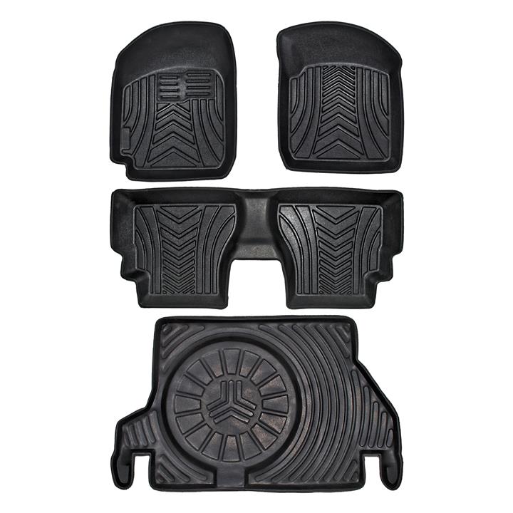 کفپوش سه بعدی خودرو پانیذ مدل پشت نمدی TAT1N مناسب برای پراید به همراه کفپوش صندوق